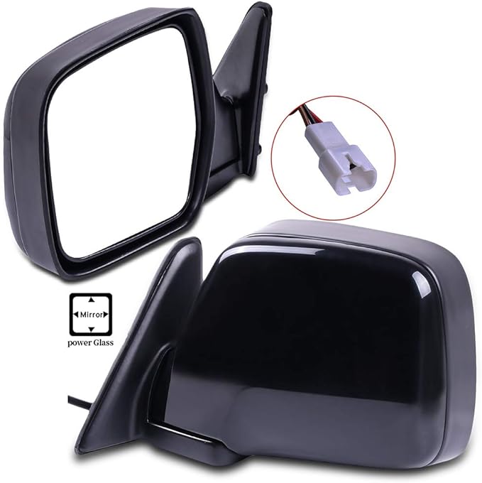 ECCPP Towing Mirrors High Performance Black Pair Mirrors Replacement Set Mirrors with Power Adjusted Manual Folding Replacement fit for 1996-1998 Lexus LX450 1990-1997 Toyota Land Cruiser