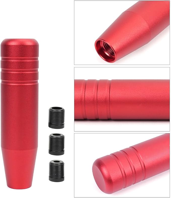 muge racing 5inch Aluminum Alloy Shift Knob, Heavy Duty Car Gear Lever Stick Shifter Handle fit Most Automatic Manual Vehicle Red