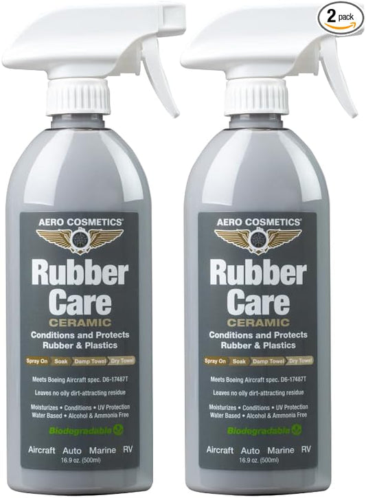 Aero Cosmetics Ceramic Tire Dressing Protector, No Tire Shine, No Dirt or Brake Dust Attracting Residue 16 Fl. oz (2-Pack) Satin/Matte Finish Stays Clean Longer Cleans Up Easier Aircraft Grade