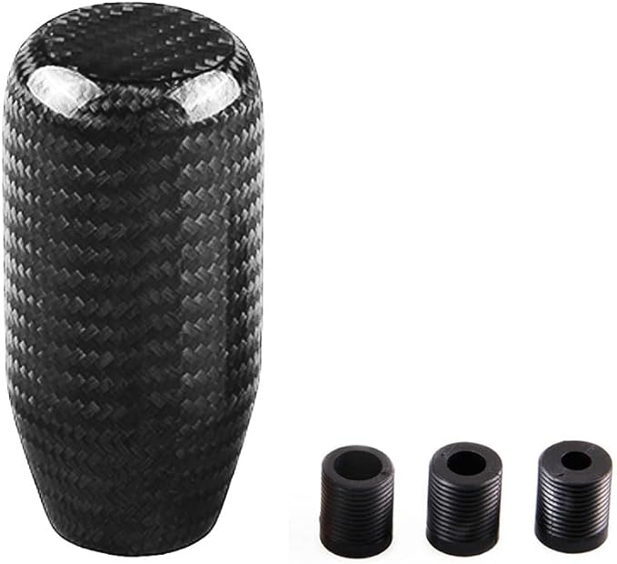 RYANSTAR Universal Gear Shift Style Knob,Car Modified Carbon Fiber Stand Head Manual Transmission Shift Lever Knob Head Wave Stick Shift Knob