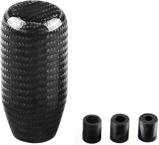 RYANSTAR Universal Gear Shift Style Knob,Car Modified Carbon Fiber Stand Head Manual Transmission Shift Lever Knob Head Wave Stick Shift Knob