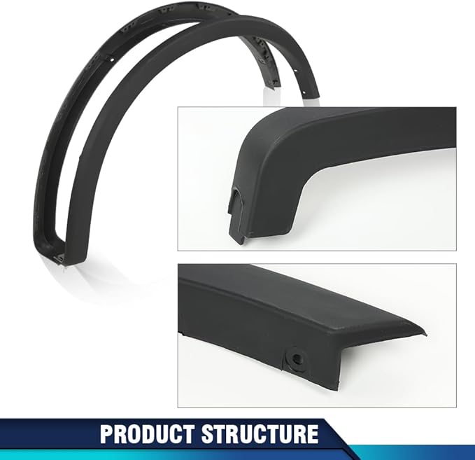 PIT66 Fender Flares Black Factory Style Compatible with Ford F150 2015-2017 Styleside