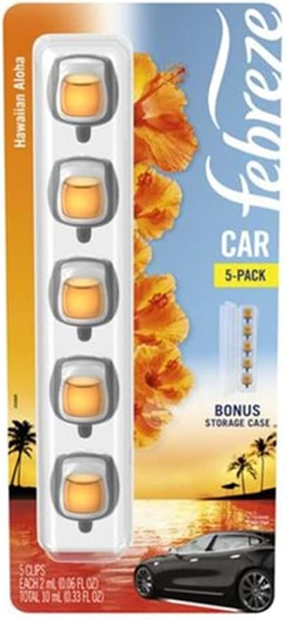 Febreze Air Freshener Car Vent Clips, Hawaiian Aloha (5 Count)