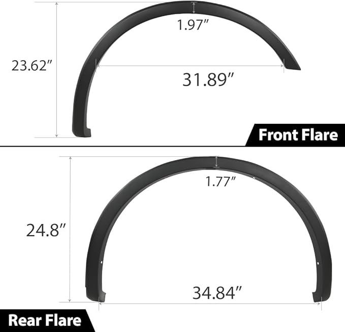 CHEDA Fender Flares Compatible with Ford F150 2018-2020 Black Factory Style Textured Paintable 4PCS