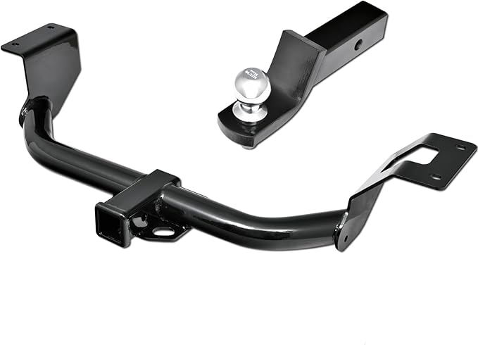 Class 3 Trailer Hitch Tow Receiver 2" Black + Ball Mount Kit Compatible With 2012-2016 Honda CR-V All Model Heavy-Duty 3500 lbs Towing Capacity Bolt-On Hitch Receiver with Chrome Trailer Ball