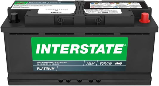 Interstate Batteries Automotive Battery 12V 100Ah (Group Size H9, 95R) 950CCA SLI AGM Automobile Replacement Battery for Cars, SUVs, Sedans, Trucks (MTX-95R/H9)