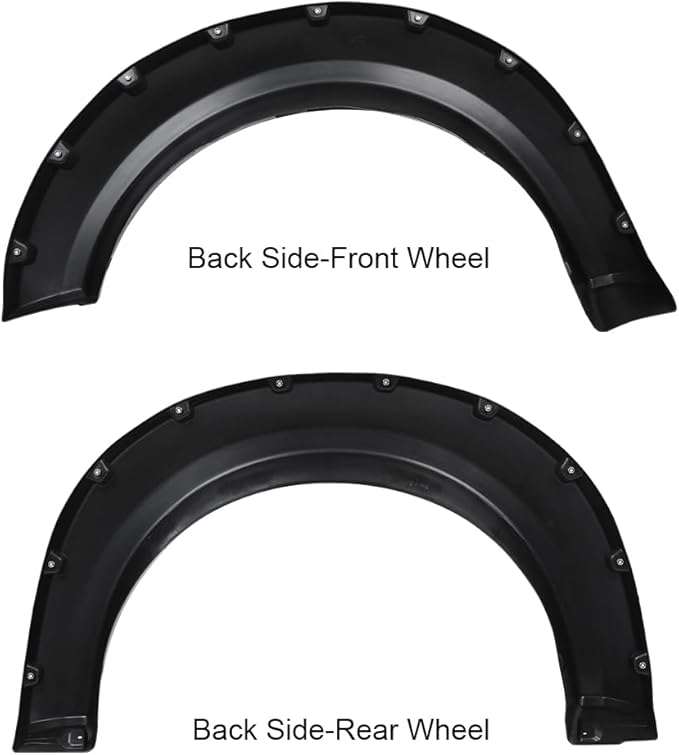 4PCS Fender Flares Fit for 2009-2014 Ford F150 Styleside w/ 67.0"/78.8"/97.4" Bed Length,Wheel Trim Cover Accessories Pocket Riveted Textured FO1269100, FO1268100, 9L3Z16038B, 9L3Z16038A, 9L3Z16039B