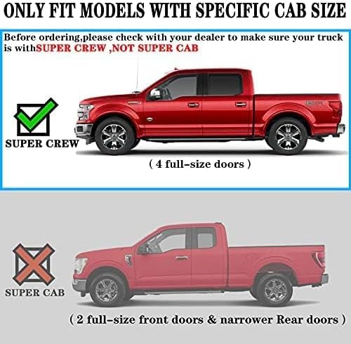COMNOVA Running Boards Compatible with 2004-2014 Ford F-150 Crew Cab (4 Full-Size Doors), 6 Inch Step Pad Design, F150 Step Bars Side Steps Made with Carbon Steel, OE Style.