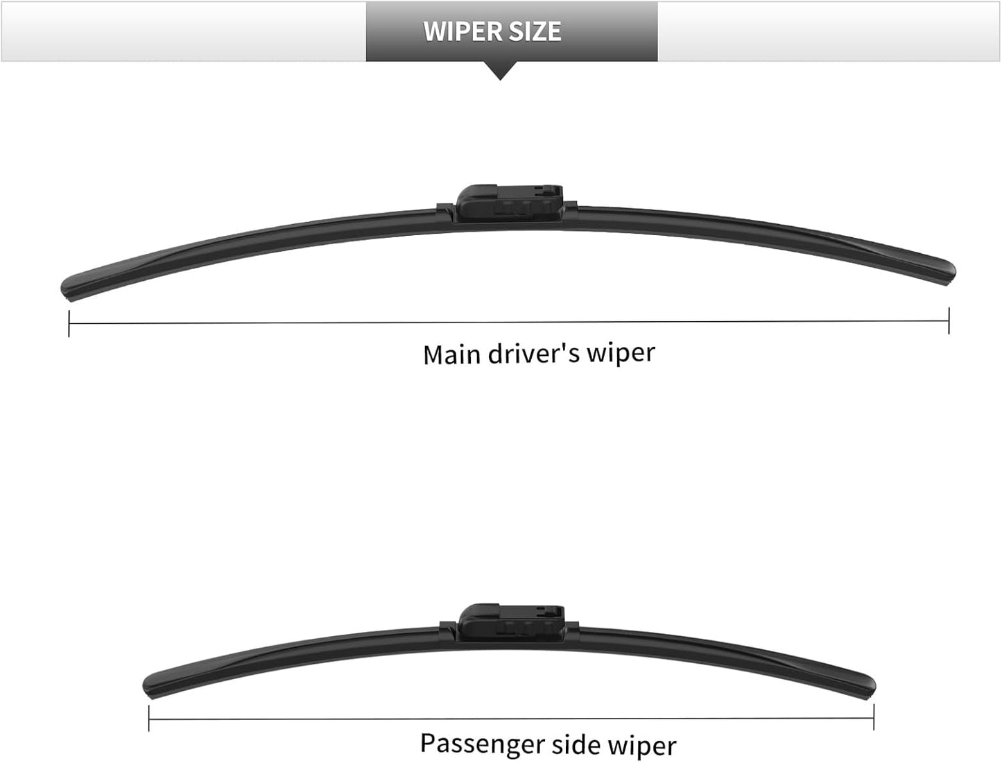 Front Windshield Wipers, 2-Piece Set for BMW Z4 28i 30i 35i M40i 2019 2020 2021 2022 2023 - Automotive Replacement Front Wiper Blades for Car Window