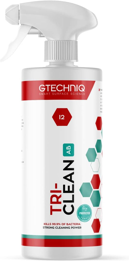 Gtechniq - I2 Tri-Clean - All-Surface Automotive Interior Odor Absorber; Ensure Surfaces Remain Fresh; Remove Dirt Attracting Residues; Safe on Leather, Dash, Carpets, Upholstery (500 milliliters)
