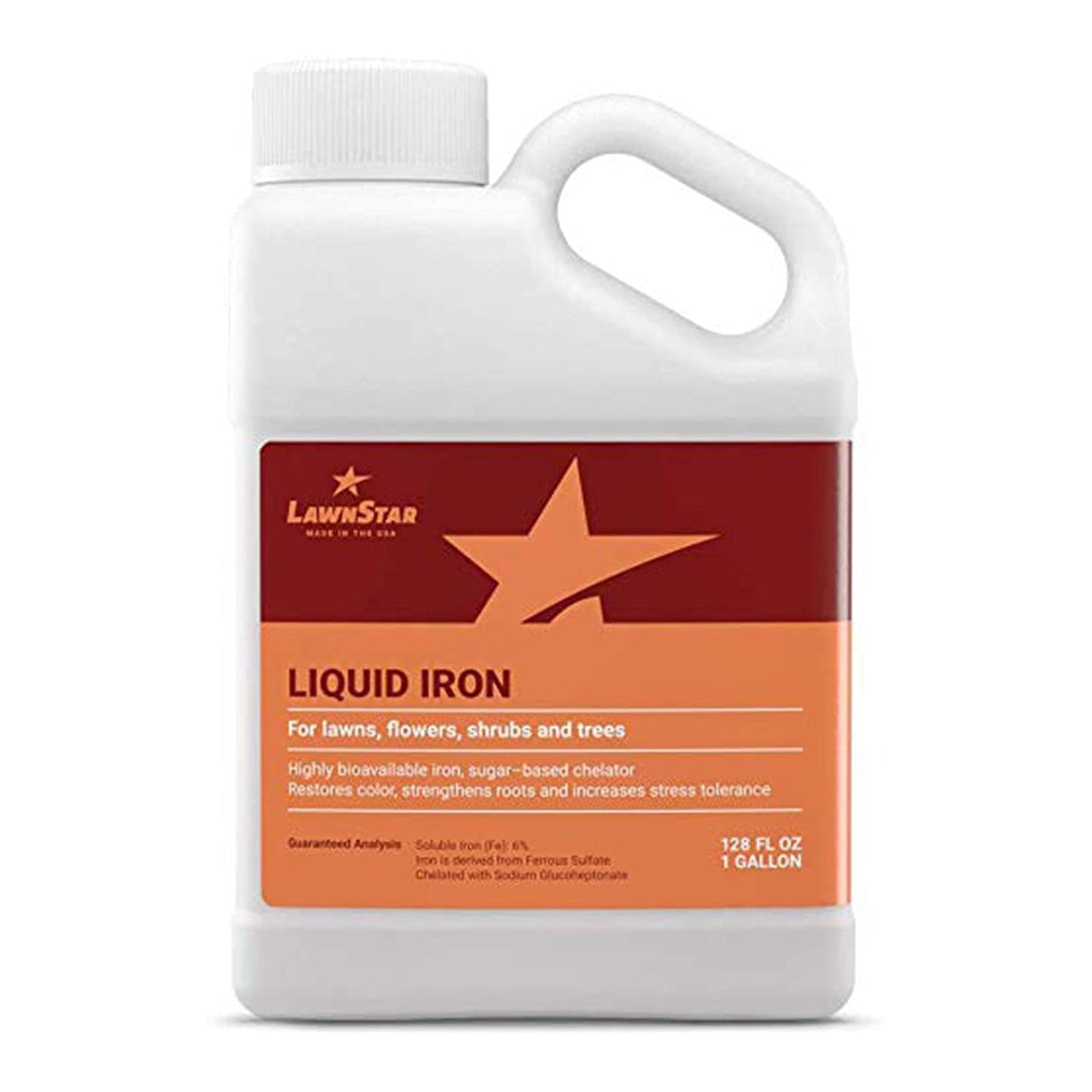 LawnStar Liquid Iron (1 Gallon) for Plants - Multi-Purpose, Suitable for Lawn, Flowers, Shrubs, Trees - Treats Iron Deficiency, Root Damage & Color Distortion – EDTA-Free, American Made