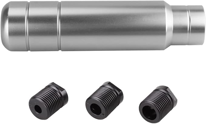 BARTOO Aluminum Weighted Manual Shift knobs, Long Stick Shift Knob Gear Shifter Knobs, Car Accessories Lever Cover Head Universal Shifter Knobs with 3 Threaded Adapters (Titanium Color)