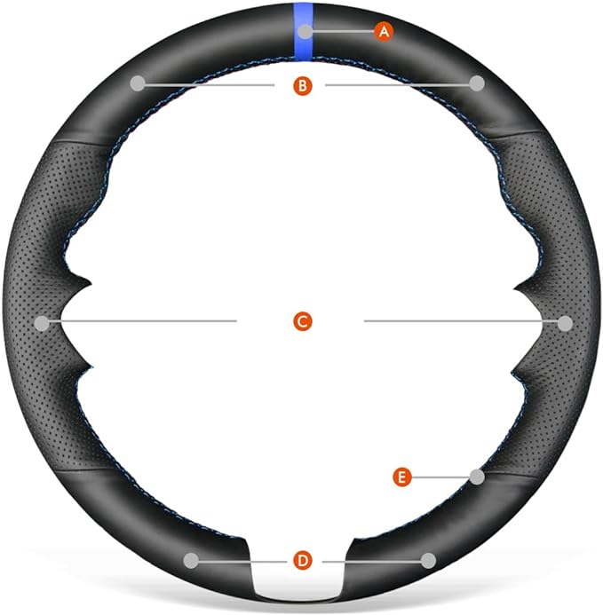 MEWANT Steering Wheel Cover for Ford F150 Lightning F350 F450 Expedition 2022-2024 Custom Version by Artificial Leather