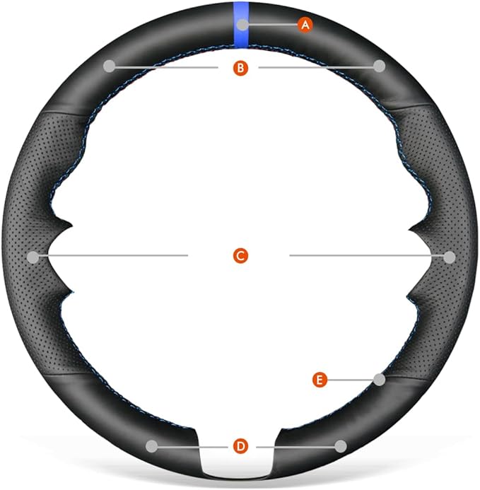 MEWANT Steering Wheel Cover for Ford F150 Lightning F350 F450 Expedition 2022-2024 Custom Version by Genuine Leather