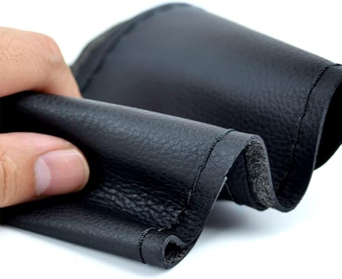 AUTOXBERT 38cm/15 Inch Leather Steering Wheel Cover Stitch On Wrap, Breathable, Anti-Slip Steering Wheel Cover for Nissan Qashqai Toyota Camry RAV4 VW Golf