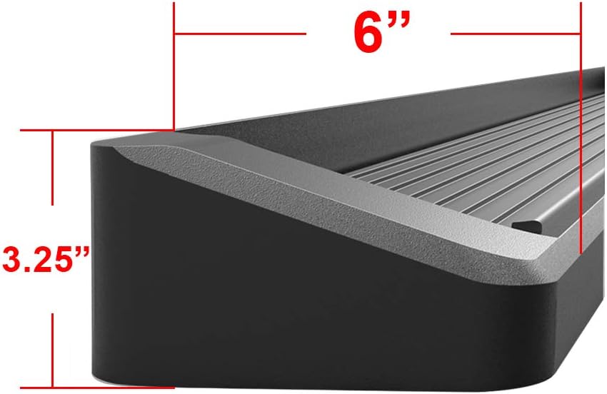 APS Black Running Boards Style Compatible with Ford F150 2015-2025 Regular Cab & F-250 F-350 Super Duty 2017-2025 (Nerf Bars Side Steps Side Bars)