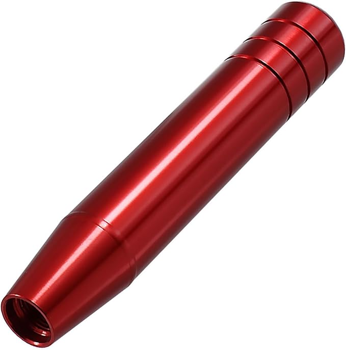 Long Shift Knob Weighted Aluminum Alloy Polished Metal Driving Handle Stick Gear Shifter Knobs Transmission Lever 7 inch Fit Most Cars Trucks SUV Automated Manual Vehicles Red
