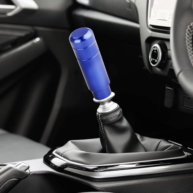 BARTOO Aluminum Alloy Heavy Weighted Shifter Knob, 5" Auto Gear Shift Knob, Car Gear Lever Stick Shifter Handle,with 3 Threaded Adapters M8 M10 M12,Fit Most Automatic Manual Vehicle (Blue)