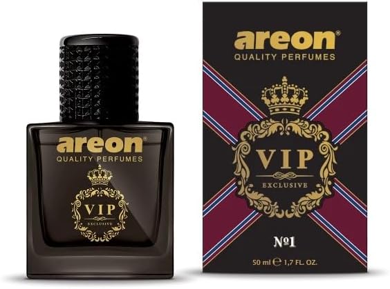 AREON VIPB01 Car Perfume 1.7 Fl Oz. (50ml) Glass Bottle Car Air Freshener Spray, VIP № 1 (Black Package)