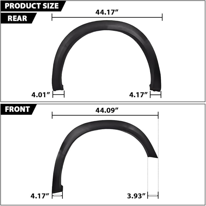 G-PLUS 4Pcs Fender Flares Compatible With Dodge Ram 1500 2009-2018 Textured Factory Style 68054339AB, 68054338A