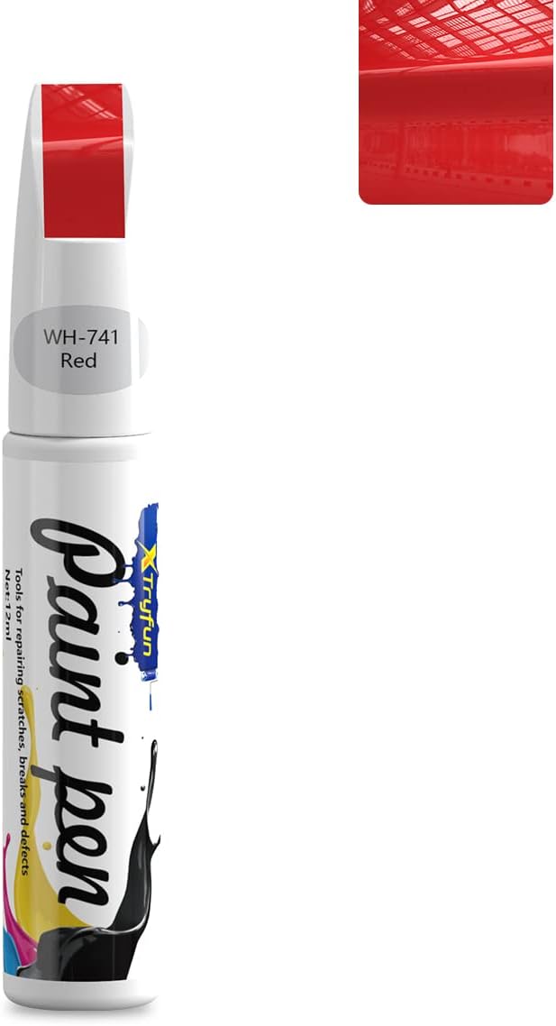 Touch Up Paint for Cars Paint Scratch Repair, Waterproof Auto Scratch Remover Pen (Red)