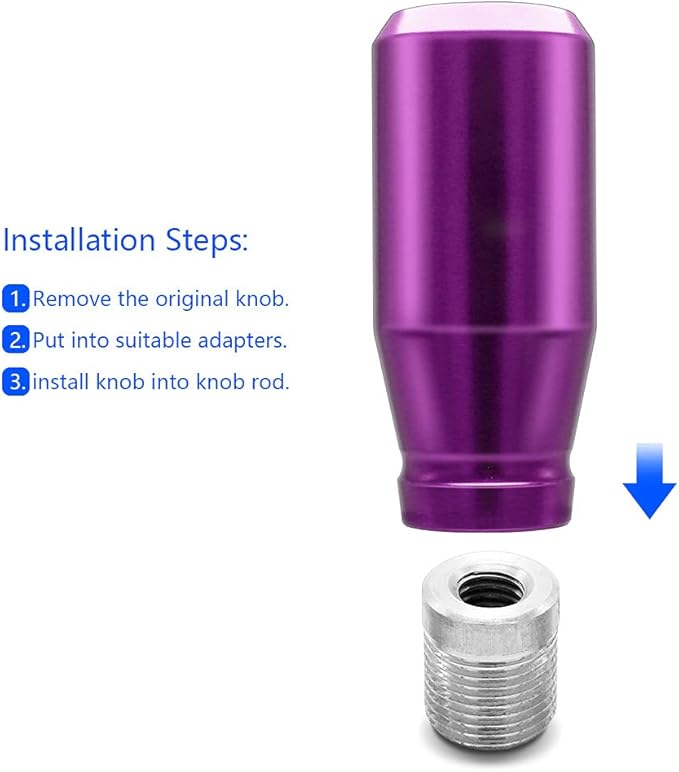 (Purple) Weighted Manual Universal Automatic Gear Shifter Shift Knobs with 4 Adapters Fit Compatible with Manual Cars Most Automatic Cars