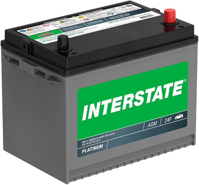 Interstate Batteries Automotive Battery 12V 70Ah (Group Size 24F) 710CCA SLI AGM Auto Battery Replacement for Cars, SUVs, Sedans, Trucks (MTX-24F)