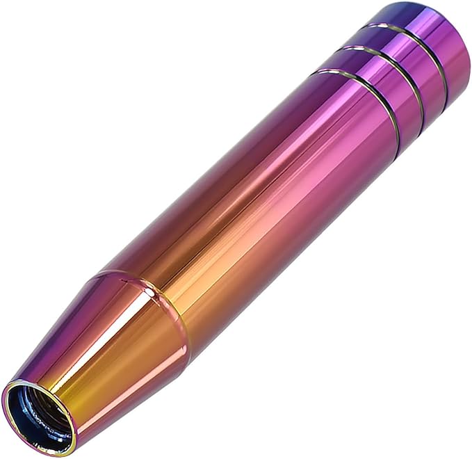 Long Shift Knob Weighted Aluminum Alloy Polished Metal Handle Gear Stick Shifter Knobs Transmission Lever Fit Most Cars Trucks SUV Automated Manual Vehicles Multicolored
