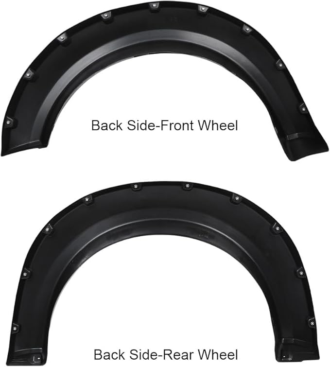 CHEDA Fender Flares Compatible with Ford F150 Styleside with 67.0"/78.8"/97.4" bed length models 2009-2014 (Do not fit Platinum and Raptor models) 4PCS Black Pocket Rivet Style Textured