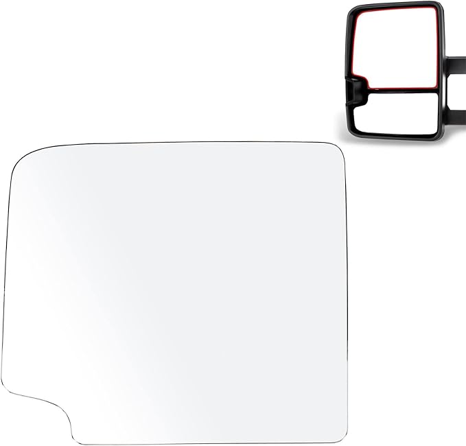 ECCPP Towing Mirror Glass Replacement For 1988-1998 For Chevy/For GMC C1500/K1500 1988-2000 For Chevy/For GMC C2500/K2500/K3500 1988-2001 For Chevy C3500 Left Side Upper Flat Glass Tow Mirror Glass