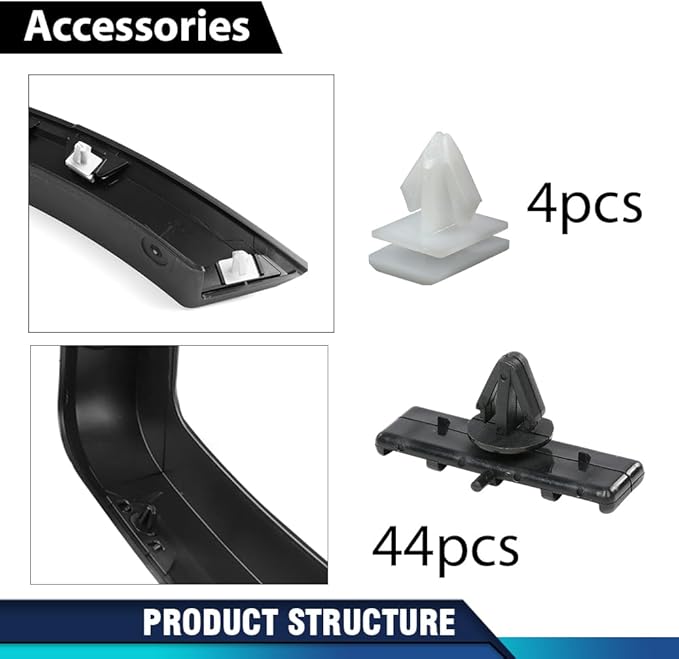 PIT66 Fender Flares Black Factory Style Compatible with Ford F150 2015-2017 Styleside