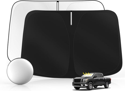 Windshield Sun Shade for Ni-ss-an Titan 2020-2025 Foldable Sunshade Custom Fit Front Window Car Interior Accessories Protector Blocks UV Rays