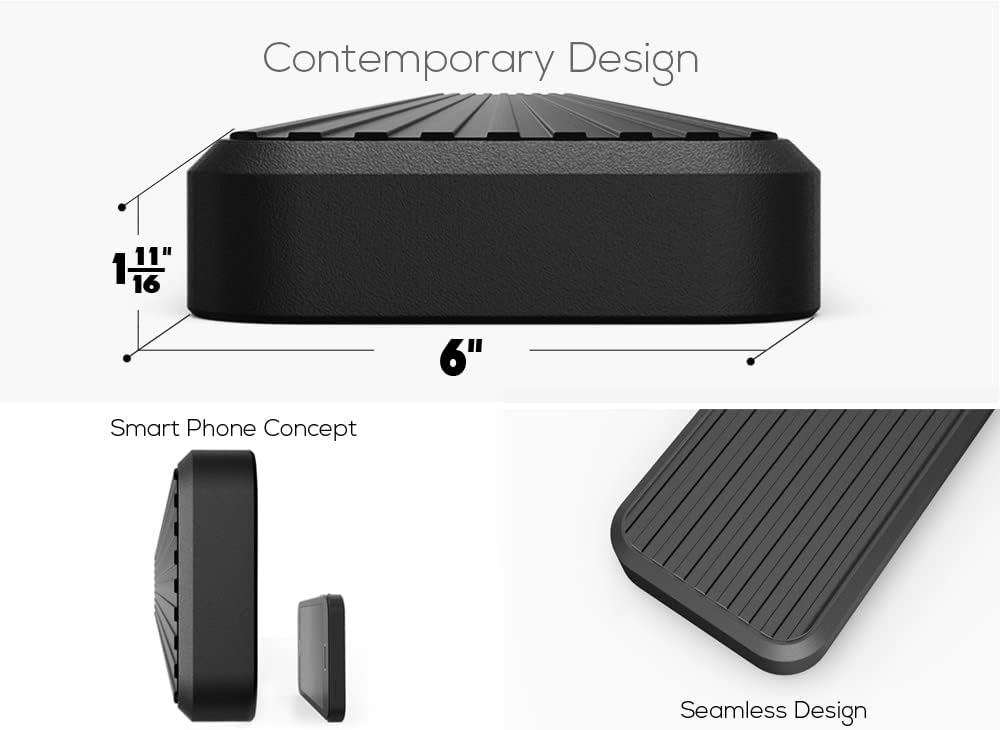 APS Running Boards (Nerf Bars Side Steps Step Bars) Compatible with Ford F250 F350 Super Duty 1999-2016 Regular Cab (Stainless Steel Black Powder Coated 6 inches)