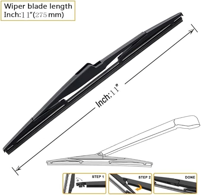 11'' Rear Windshield Wiper Blades Original Equipment Replacement For Kia Carens Rondo 2013-2021,Kia Sportage QL 2016-2022, Kia Sorento MK3 2016-2020,Santa Fe 2019-2023 Windscreen Wiper