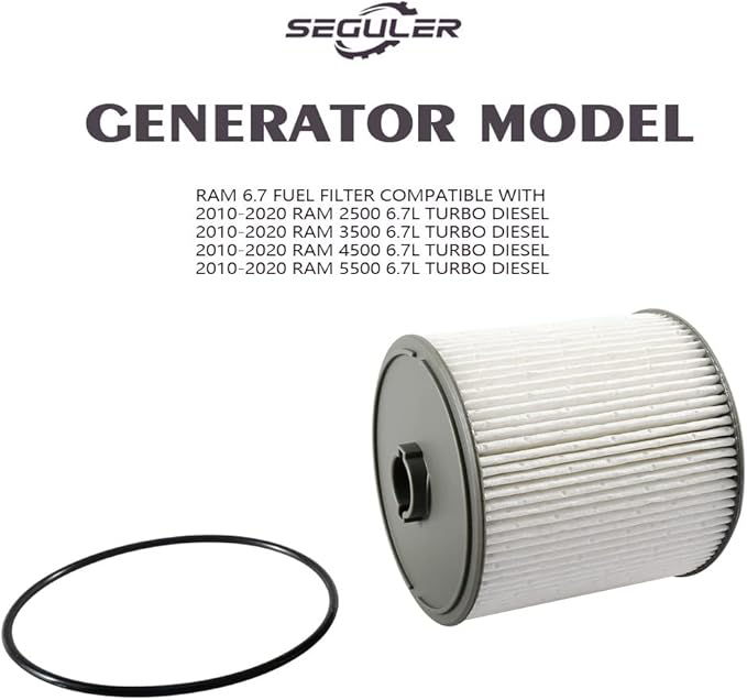6.7L Cummins Fuel Filter Water Separator Oil Filter Kit Fit For DODGE RAM 2500 3500 4500 5500 2019 2020 2021 2022 6.7L CUMMINS Diesel engine Replaces# 68436631AA 68157291AA 5083285AA