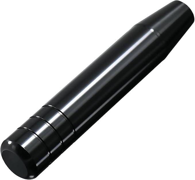 Long Shift Knob Weighted Aluminum Alloy Polished Metal Driving Handle Stick Gear Shifter Knobs Transmission Lever Fit Most Cars Trucks SUV Automated Manual Vehicles Black