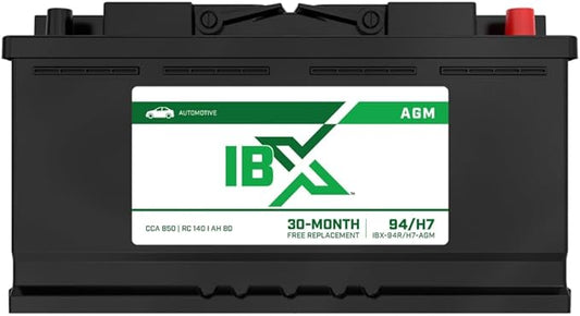 Interstate Batteries IBX Automotive Battery 12V 80Ah (Group Size H7, 94R) 850CCA SLI AGM Auto Replacement Battery for Cars, SUVs, Sedans, Trucks (IBX-94R/H7-AGM)