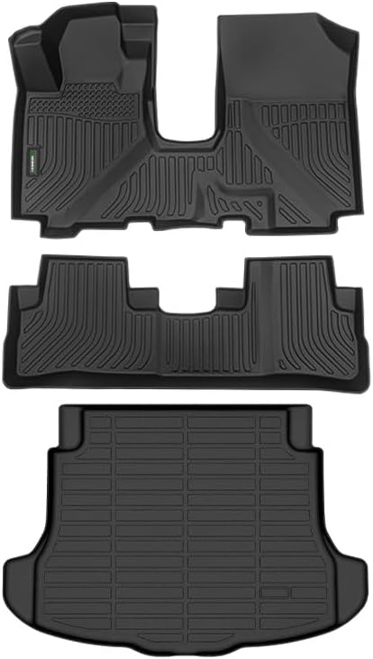 ANBINGO® Floor Mats & Cargo Liner for 2007 2008 2009 2010 2011 CR-V, Waterproof Car Mats All Weather Guard TPE Floor Liners Front & Rear Row & Trunk Mats, CRV Full Set - Black