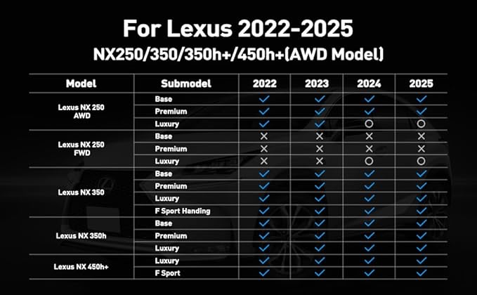 ANBINGO®Fit for Lexus NX Floor Mats 2022-2026 NX250/ NX350 for Lexus NX Car Mats All Weather Mats for NX TPE Car Mat Rugs for NX Rubber Trunk Carpet