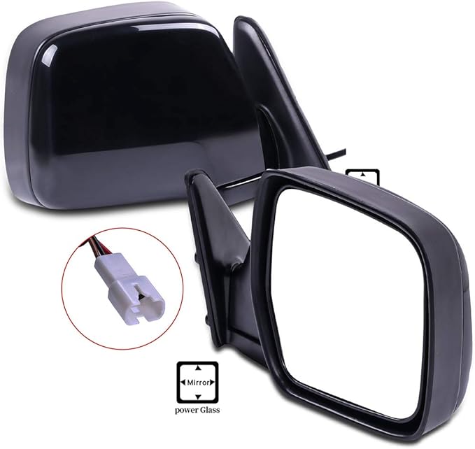 ECCPP Towing Mirrors High Performance Black Pair Mirrors Replacement Set Mirrors with Power Adjusted Manual Folding Replacement fit for 1996-1998 Lexus LX450 1990-1997 Toyota Land Cruiser