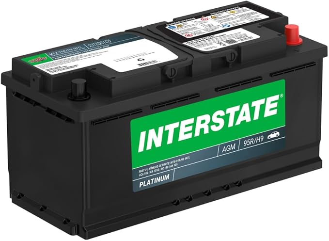 Interstate Batteries Automotive Battery 12V 100Ah (Group Size H9, 95R) 950CCA SLI AGM Automobile Replacement Battery for Cars, SUVs, Sedans, Trucks (MTX-95R/H9)