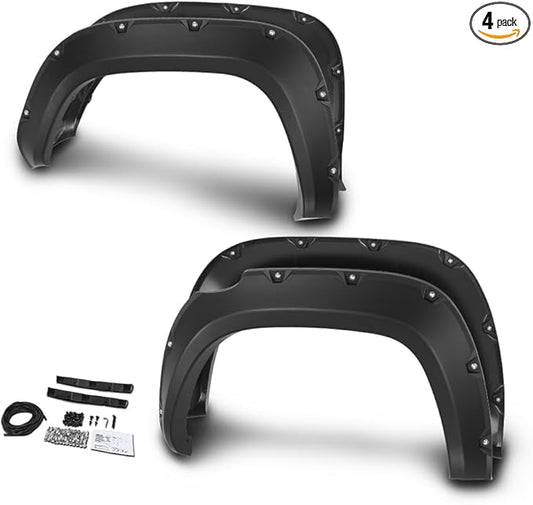 DOTCOM Fender Flares, Compatible with 2016-2022 Toyota Tacoma,Wheel Arch Cover Trim, Paintable Matte Pocket Smooth Riveted Style 4PCS