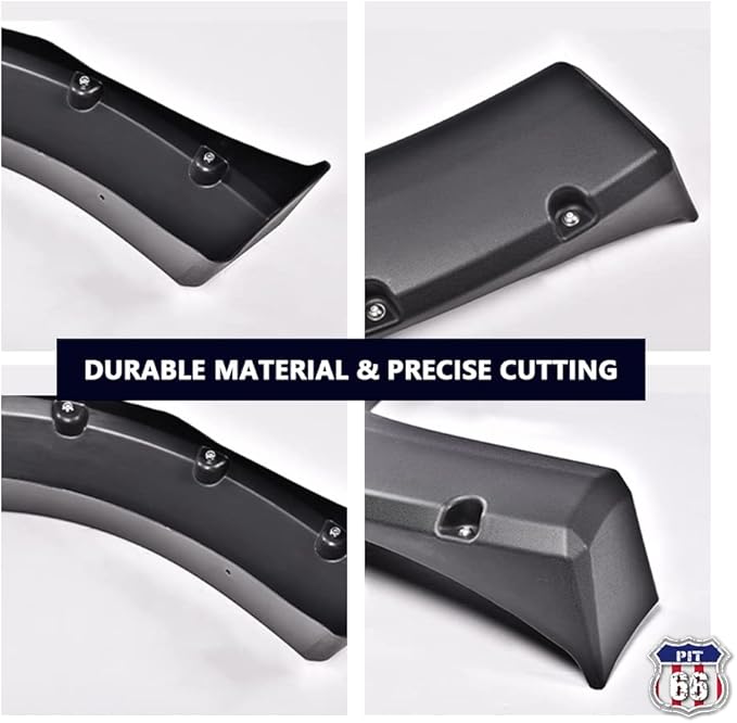 PIT66 Fender Flares, Compatible with 1999-2007 Ford F250 F350 Super Duty(ONLY Fit Styleside Models), Rugged Textured Black Pocket Riveted Style Wheel Flares Set, 4 Pcs