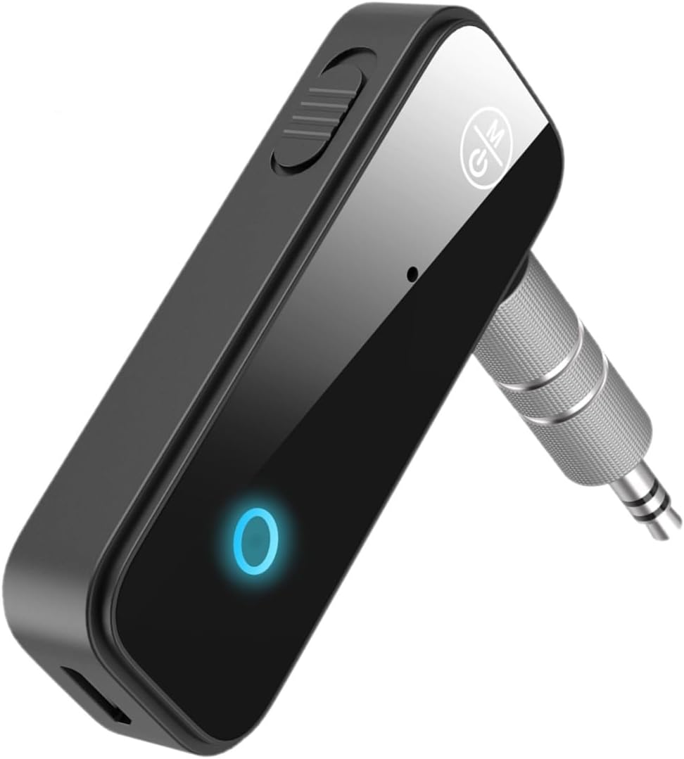 LOFICOPER Bluetooth Transmitter Receiver, Aux Bluetooth 5.0 Adapter for Car, 2 in 1 Wireless 3.5mm Audio Adapter for TV, Speakers, Stereo Systems, Headphones