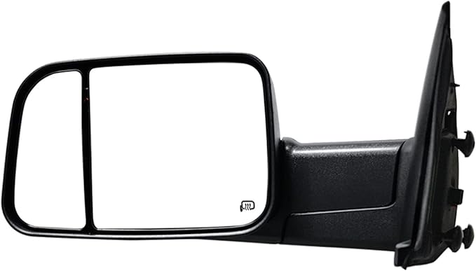 AERDM New Towing Mirrors Compatible with 2002-2008 Dodge Ram 1500 for 2003-2009 Dodge Ram 2500 3500 Pickup Truck Power Heated Side View Pair Set Black Flip-Up Side Mirror (Chrome)