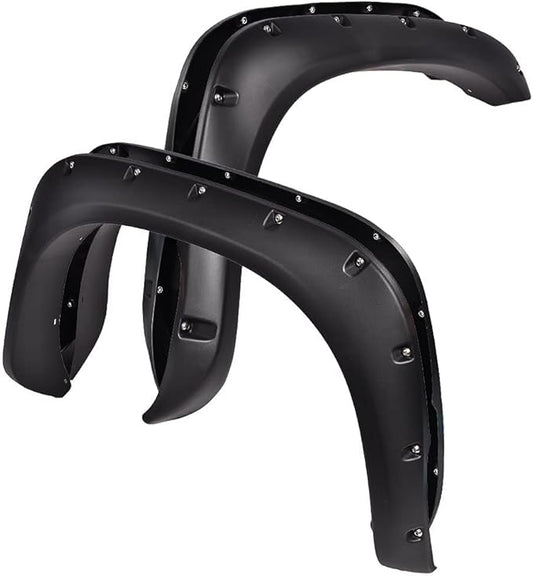 G-PLUS Rugged Fender Flares Compatible with Dodge Ram 1500 2002-2008/Compatible with Dodge Ram 2500 3500 2003-2009 Textured Pocket Riveted Style Wheel Flares 4 Pcs