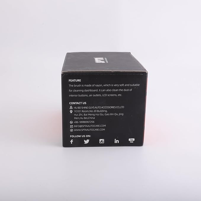 SPTA Ultra Soft Detailing Brush, Car Detail Brush, Orange Handle XL Synthetic Brush - Ultra Soft Bristles, Comes with Storage Rack, Covers Large Area Inside or Outside Vehicles