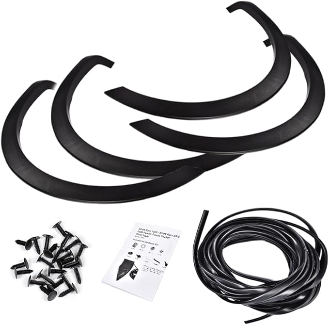 4PCS Fender Flares Fit Ford F150 Style Side Models with 5'5", 6'5", 8' Beds 2004-2008/2006-2008 Lincoln Mark LT with 5'5", 6'5" Beds Wheel Trim Accessories Textured 5L3Z16005BA