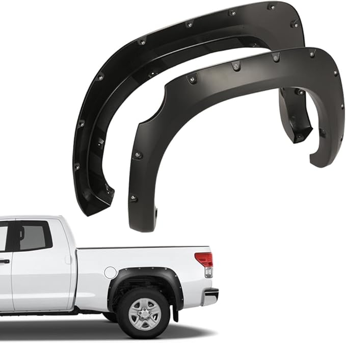 DOTCOM Fender Flares,Compatible with Toyota Tundra 2007-2013,Wheel Arch Cover Trim,Paintable Matte Pocket Smooth Riveted Style 4PCS