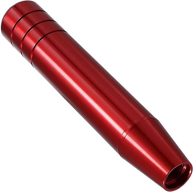 Long Shift Knob Weighted Aluminum Alloy Polished Metal Driving Handle Stick Gear Shifter Knobs Transmission Lever 7 inch Fit Most Cars Trucks SUV Automated Manual Vehicles Red
